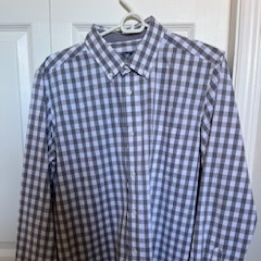 George Men's M 38-40 Light Grey Long Sleeve Dress Shirt